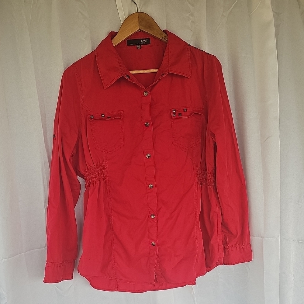 Vibrant Red Long Sleeve Shirt​